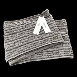 NWT Calvin Klein Gray Cable Knit Infinity Loop Scarf Soft Cozy‎ Winter Grey New